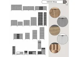 Vicco Móvel De Tv*Aparador cinza 150x42x60 eliza Cinzento