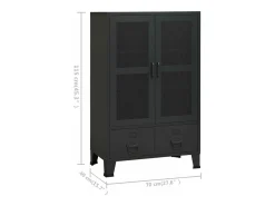 Aparador de arrumação industrial 70x40x115 cm metal Acessórios De Arrumação