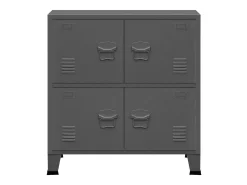 Aparador de arrumação industrial 75x40x80 cm aço antracite Acessórios De Arrumação