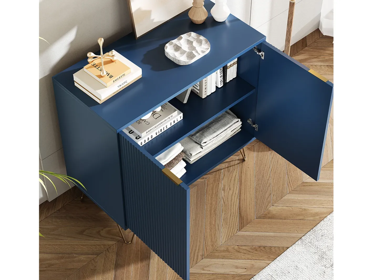 Aparador de cozinha com 2 portas e 2 prateleiras, para cozinha, sala de jantar e sala de estar, , 80x40x78 cm* Hot