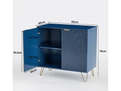 Aparador de cozinha com 2 portas e 2 prateleiras, para cozinha, sala de jantar e sala de estar, , 80x40x78 cm* Hot