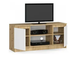 Sale Aparador de TV 120cm com Diamante em Carvalho Artisan/Acabamento Branco Móvel De Tv