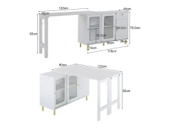 Aparador moderno com tampo giratório retrátil - arrumação diversa - MDF -^ModernLuxe Online