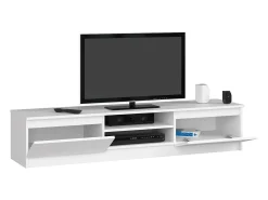 Akord Móvel De Tv*Aparador Moderno para TV 160cm – 2 Portas, 2 Prateleiras, Estilo Minimalista Branco