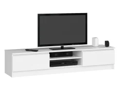Akord Móvel De Tv*Aparador Moderno para TV 160cm – 2 Portas, 2 Prateleiras, Estilo Minimalista Branco