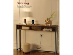 Aparador 25x120x81 cm castanho e preto* Discount