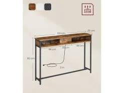 Aparador 25x120x81 cm castanho e preto* Discount