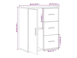 vidaxl Prateleira*Aparador 60x31x70 cm derivados de madeira Branco