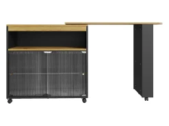 Aparador、Armário bar giratório e retrátil com LED - compartimentos e suporte para temperos -*ModernLuxe Hot