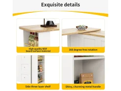 Aparador、Móvel bar giratório - MDF - 3 gavetas e 2 portas -*ModernLuxe Best