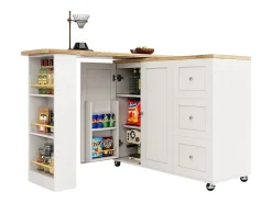 Aparador、Móvel bar giratório - MDF - 3 gavetas e 2 portas -*ModernLuxe Best