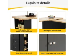 Aparador、Móvel bar giratório - MDF - 3 gavetas e 2 portas -*ModernLuxe Best