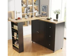 Aparador、Móvel bar giratório - MDF - 3 gavetas e 2 portas -*ModernLuxe Best