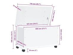 Arca arrumação c/ rodas ALTA 73x39,5x43 cm pinho maciço*vidaxl Outlet