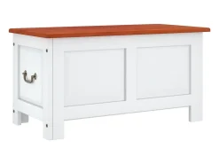 Acessórios De Arrumação*Arca de arrumação c/ tampa acácia maciça castanho e PT953586 Branco