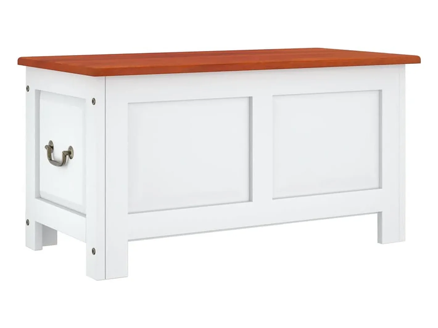 Acessórios De Arrumação*Arca de arrumação c/ tampa acácia maciça castanho e PT953586 Branco