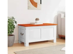 Acessórios De Arrumação*Arca de arrumação c/ tampa acácia maciça castanho e PT953586 Branco