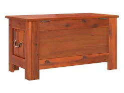 Arca de arrumação c/ tampa madeira de acácia maciça castanho^vidaxl New