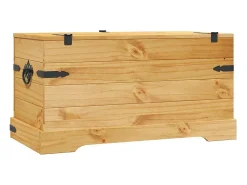 vidaxl Acessórios De Arrumação*Arca de arrumação Corona Range em pinho mexicano 91x49,5x47 cm Natural claro
