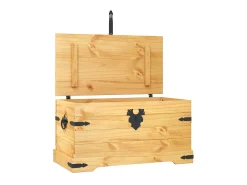 vidaxl Acessórios De Arrumação*Arca de arrumação Corona Range em pinho mexicano 91x49,5x47 cm Natural claro