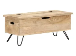 vidaxl Acessórios De Arrumação*Arca 90x40x45 cm cm madeira de mangueira maciça Natural claro
