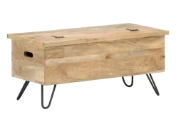 vidaxl Acessórios De Arrumação*Arca 90x40x45 cm cm madeira de mangueira maciça Natural claro