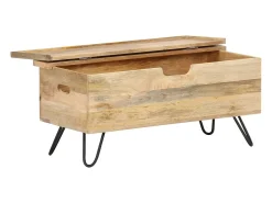 vidaxl Acessórios De Arrumação*Arca 90x40x45 cm cm madeira de mangueira maciça Natural claro