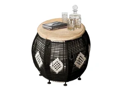Arion | Mesa de apoio em Madeira de Manga Castanho Preto 43 cm^Loft24 Online