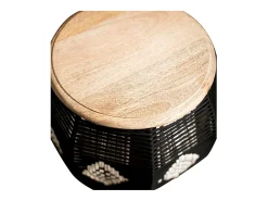 Arion | Mesa de apoio em Madeira de Manga Castanho Preto 43 cm^Loft24 Online