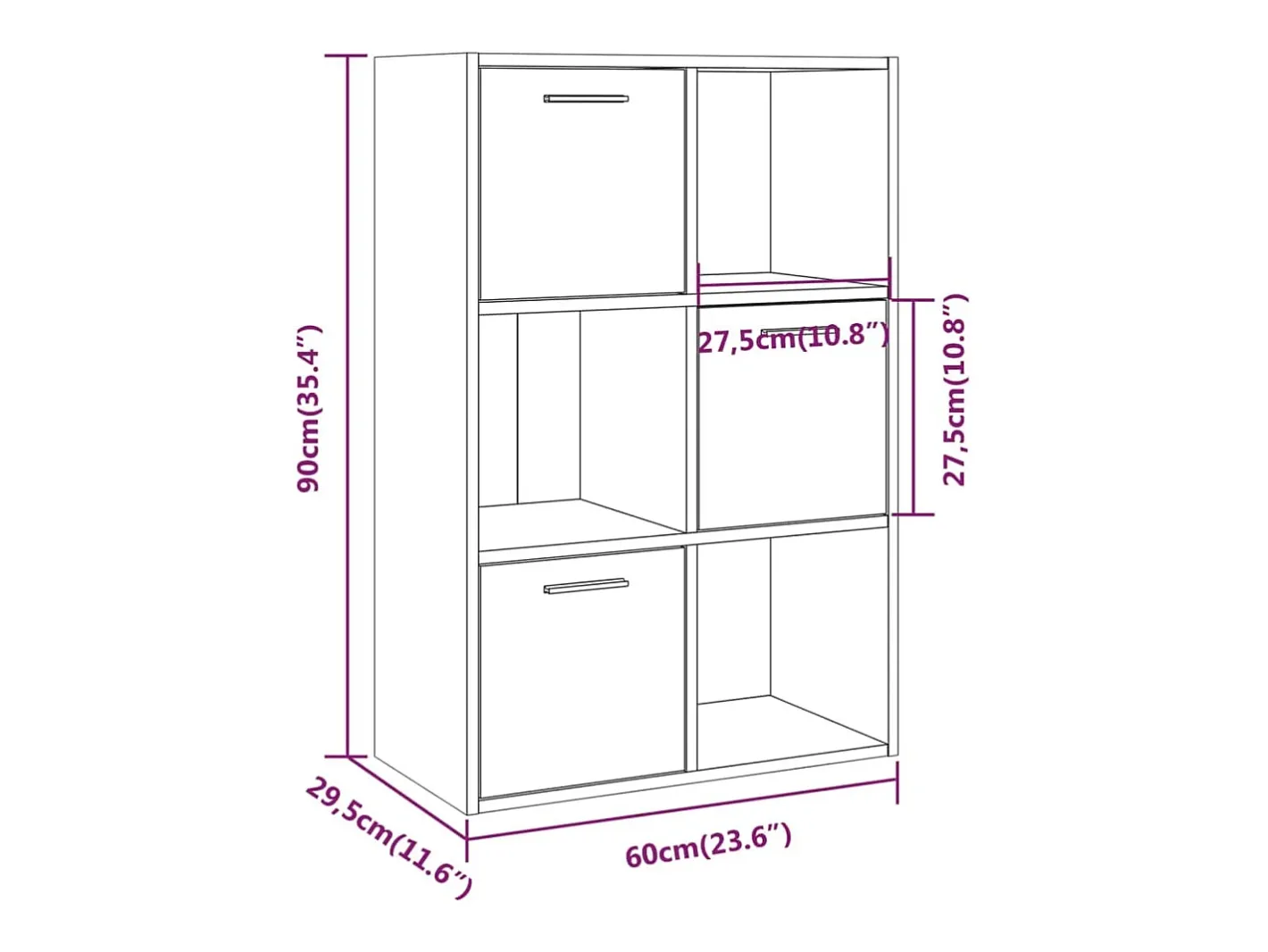 Armário arrumação 60x29,5x90 cm cor sonoma*vidaxl Best