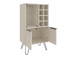 armário bar em melamina aster com 8 suportes para garrafas, 9 suportes para copos e arrumação inferior , , 109,4 cm X 59,6 cm X 40 cm*TuHome New