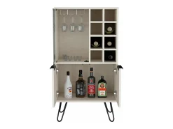 armário bar em melamina aster com 8 suportes para garrafas, 9 suportes para copos e arrumação inferior , , 109,4 cm X 59,6 cm X 40 cm*TuHome New