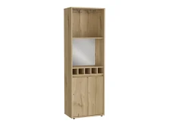 Armário bar em melamina Prana com 4 prateleiras, 2 portas, 4 suportes para garrafas e 6 suportes para copos, , 180 cm X 58.4 cm X 37 cm^TuHome Outlet
