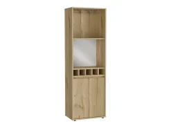 Armário bar em melamina Prana com 4 prateleiras, 2 portas, 4 suportes para garrafas e 6 suportes para copos, , 180 cm X 58.4 cm X 37 cm^TuHome Outlet