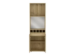 Armário bar em melamina Prana com 4 prateleiras, 2 portas, 4 suportes para garrafas e 6 suportes para copos, , 180 cm X 58.4 cm X 37 cm^TuHome Outlet