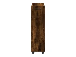 Armário c/ rodas 60x22x79 cm derivados madeira carvalho fumado^vidaxl New