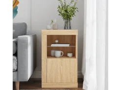 Armário de apoio c/ luzes LED derivados madeira carvalho sonoma*vidaxl Discount