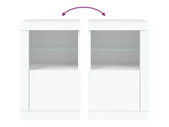 Armário de apoio com luzes LED derivados de madeira*vidaxl Clearance