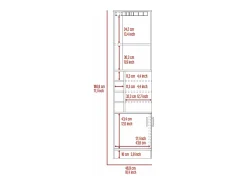 Armário de bar de canto Syrah com suporte para copos, 180.59 cm X 46.73 cm X 46.73 cm , castanho^TuHome