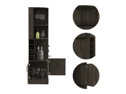 Armário de bar de canto Syrah com suporte para copos, 180.59 cm X 46.73 cm X 46.73 cm , castanho*TuHome Sale