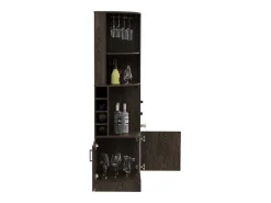 Armário de bar de canto Syrah com suporte para copos, 180.59 cm X 46.73 cm X 46.73 cm , castanho*TuHome Sale
