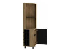 Armário de bar em melamina Kaia com 3 prateleiras, 9 suportes para copos, 10 suportes para garrafas, multicolor, 180 cm X 45 cm X 45 cm X 45 cm*TuHome New