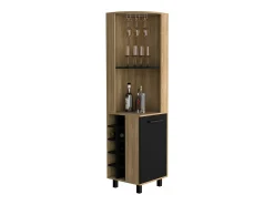 Armário de bar em melamina Kaia com 3 prateleiras, 9 suportes para copos, 10 suportes para garrafas, multicolor, 180 cm X 45 cm X 45 cm X 45 cm*TuHome New