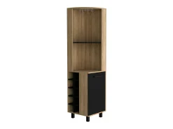 Armário de bar em melamina Kaia com 3 prateleiras, 9 suportes para copos, 10 suportes para garrafas, multicolor, 180 cm X 45 cm X 45 cm X 45 cm*TuHome New