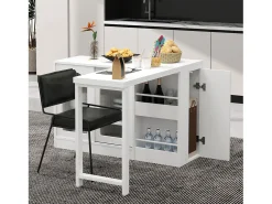Sale Armário de bar giratório preto - Mesa de bar com 2 portas de vidro e 2 compartimentos de arrumação abertos - tampo giratório Móvel De Bar