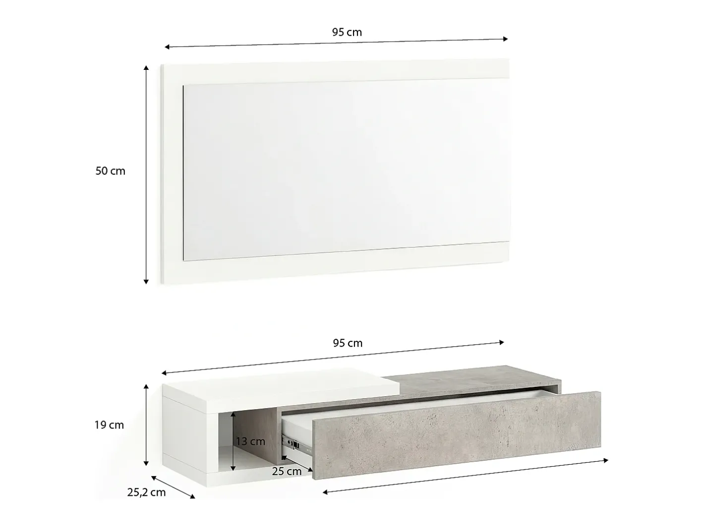 Armário de corredor Derek com espelho^duehome New