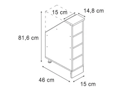 Armário de cozinha para sótão inclinado 15x46x81.8 r-line^Vicco Best