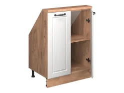 Armário de cozinha para sótão inclinado casa de campo branca 60x46x81.6 r-line*Vicco Outlet