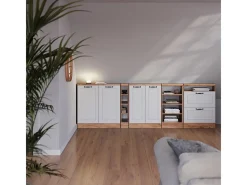 Armário de cozinha para sótão inclinado casa de campo branca 60x46x81.6 r-line*Vicco Outlet