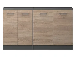 Vicco Móvel De Arrumação*Armário de cozinha para sótão inclinado sonoma 140x46x81.6 r-line Natural claro